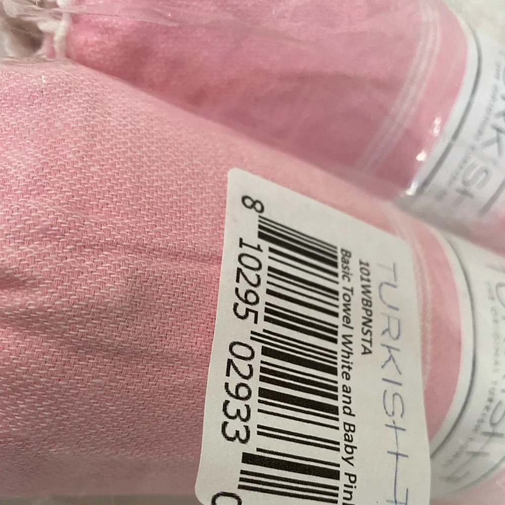 Turkish Towels White and Baby Pink
